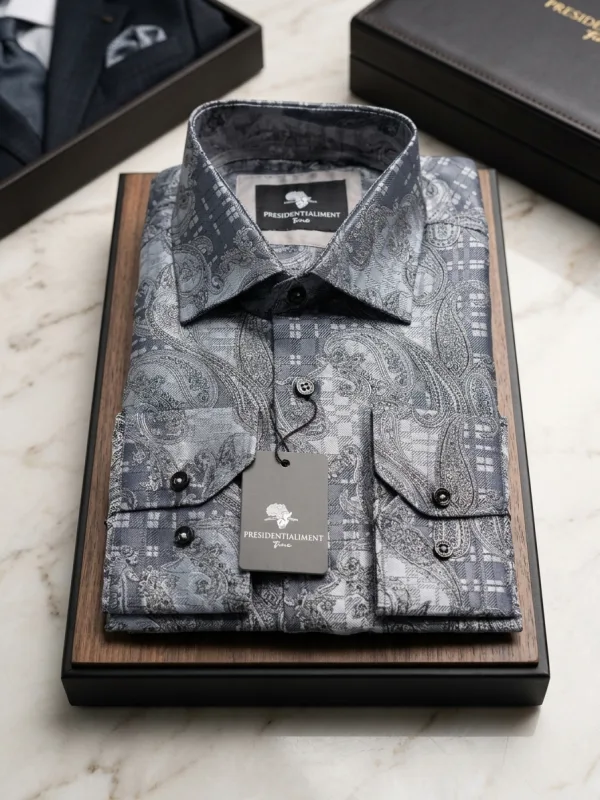 Grey Mosaic Print Shirt