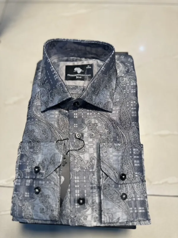 Grey Mosaic Print Shirt — alternate view