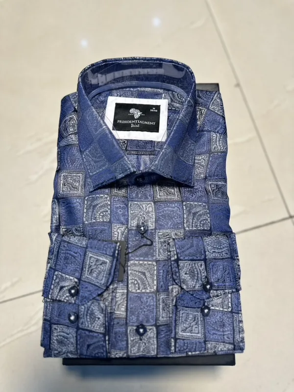 Blue Mosaic Print Shirt