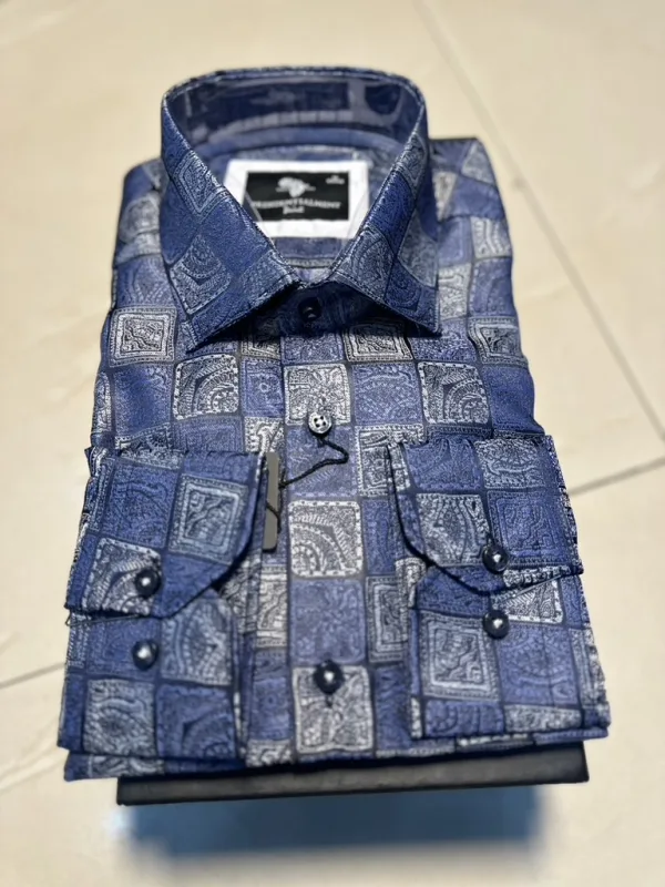 Blue Mosaic Print Shirt — alternate view