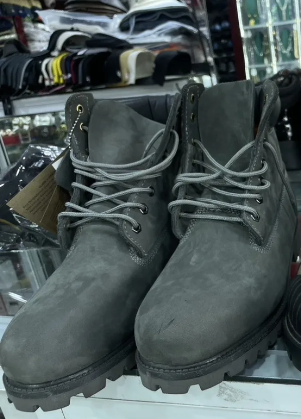 Grey Lace-Up Boots — alternate view