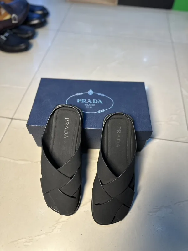 Black Cross-Strap Sandals