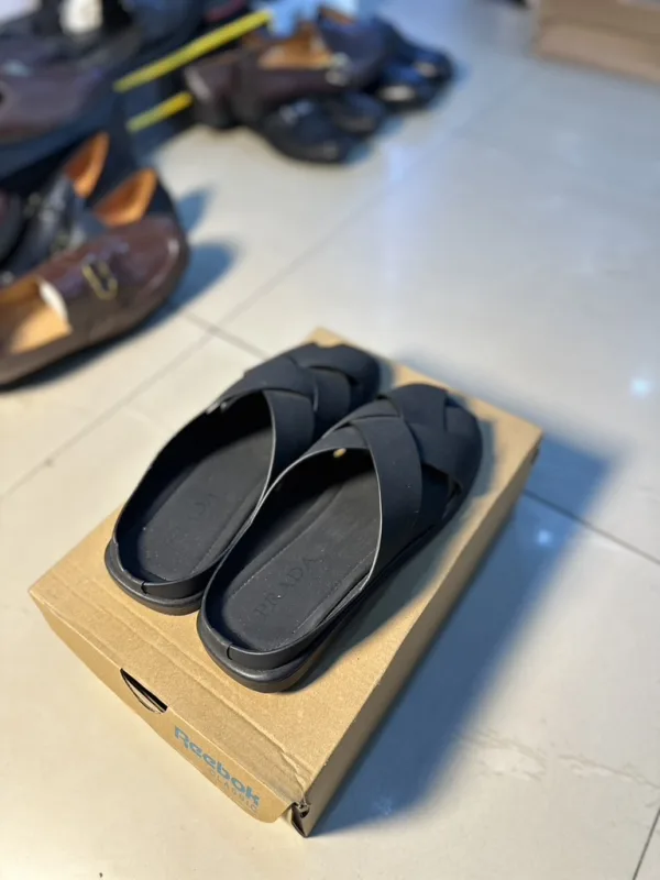 Black Cross-Strap Sandals — thumbnail 2